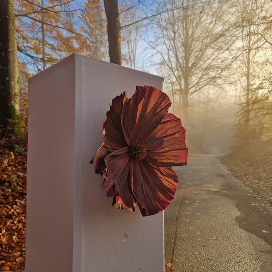 Vægblomst - musegrå/lilla/cerise